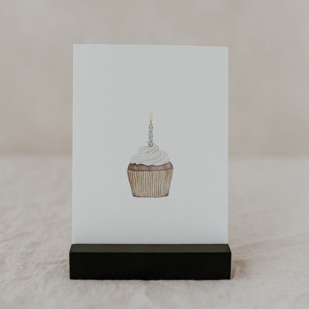 aquarellkarte cupcake - eulenschnitt