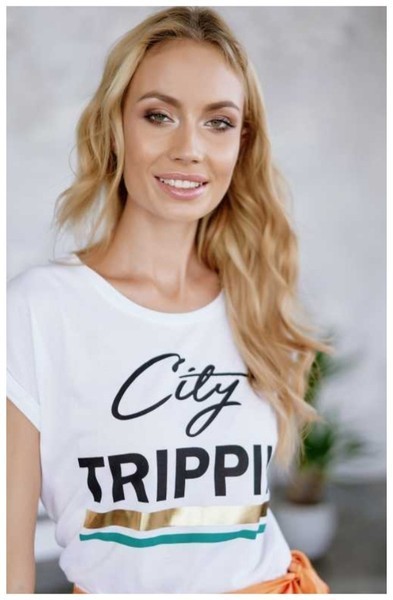 t-shirt 'city trippin' - cotton candy